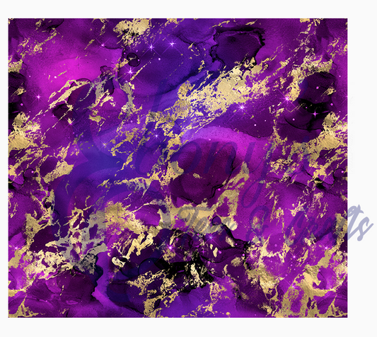 Purple gold galaxy straight tumbler Transfer