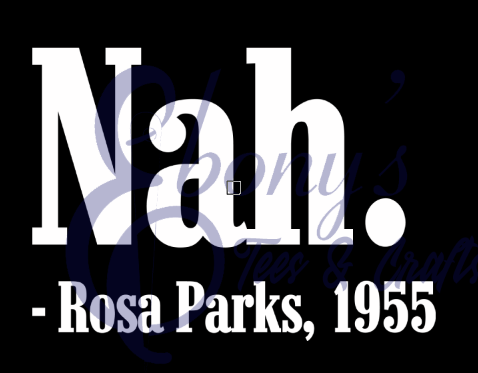 Nah Rosa Parks Screen Print Transfer(RTS on 7/2)