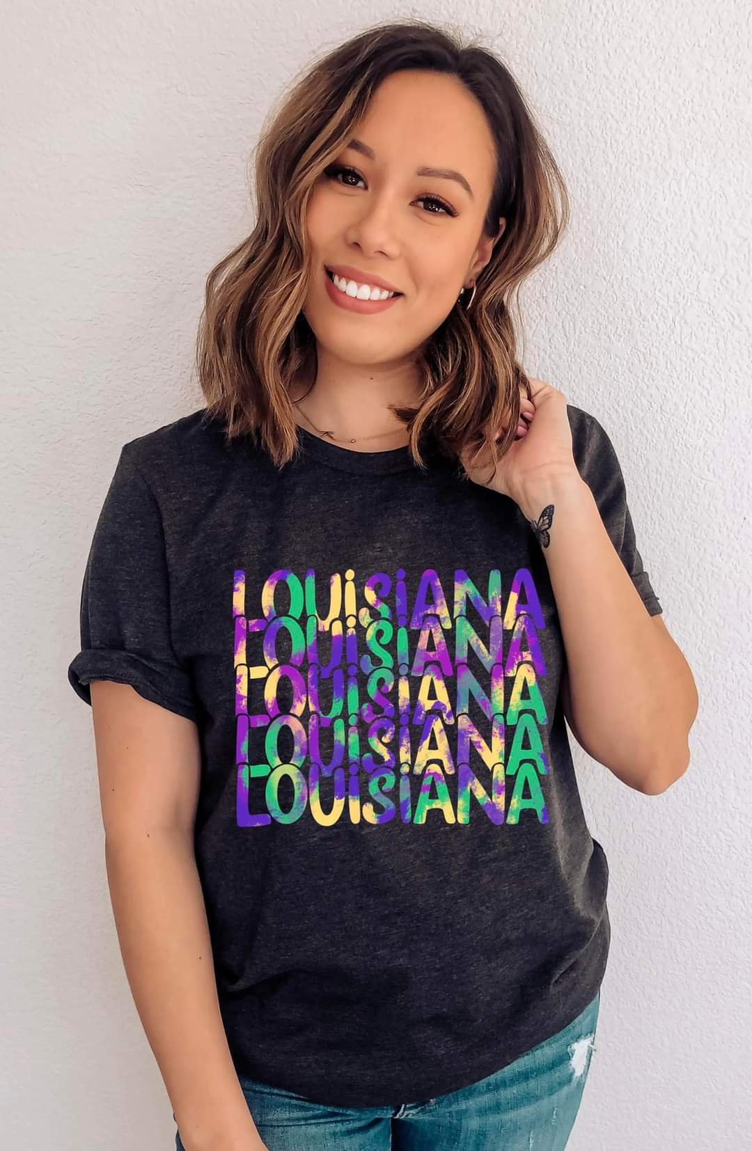 Louisiana stacked  tee