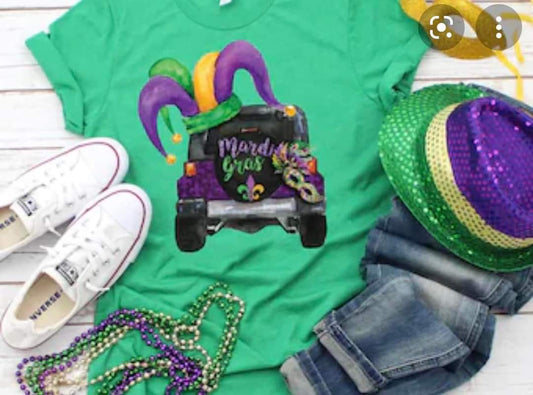 Mardi Gras jeep tee