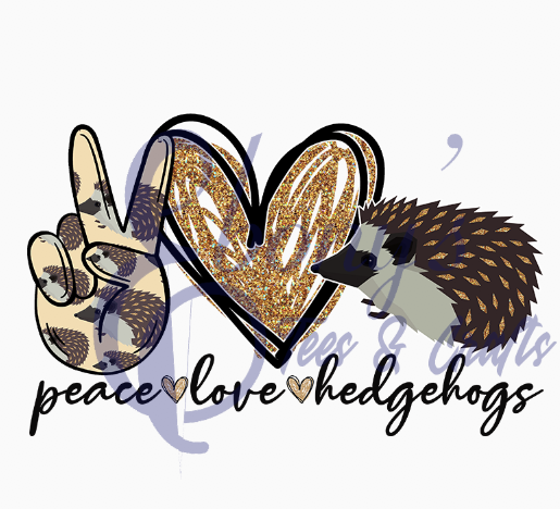 Peace Love hedgehog Transfer