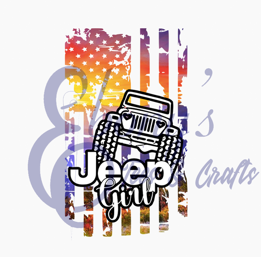 Jeep Girl Tye Dye Transfer