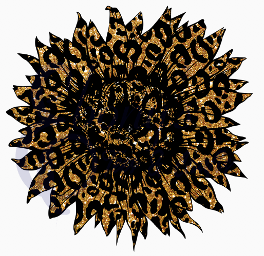 Sunflower Glitter Cheetah Transfer