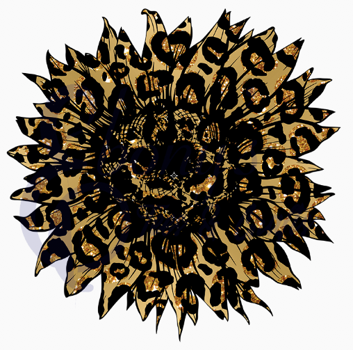 Sunflower Glitter Cheetah 2 Transfer