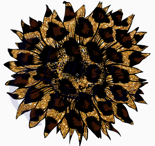 Sunflower Glitter Cheetah 4 Transfer