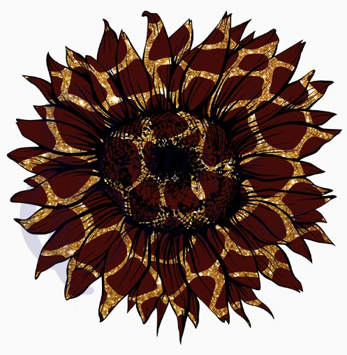 Sunflower Glitter Giraffe Transfer