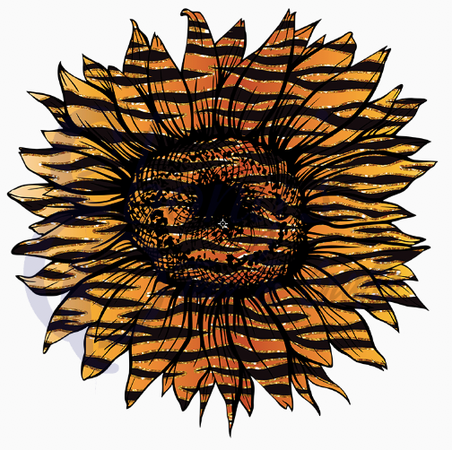 Sunflower Glitter Tiger 2 Transfer