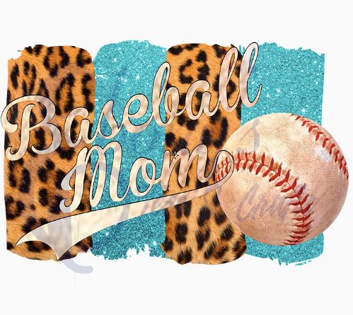 Baseball Mom Teal CheetahTransfer