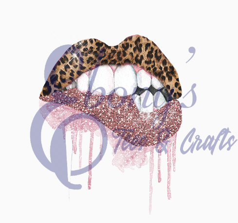 Pink and Cheetah Lips Transfer