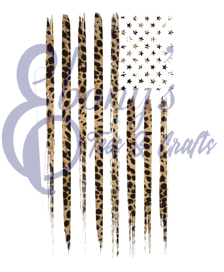 Cheetah Distressed Flag Transfer