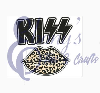 Kiss Lips Leopard Transfer