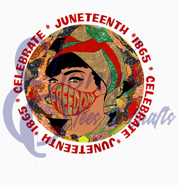 celebrate juneteenth glitter red Transfer