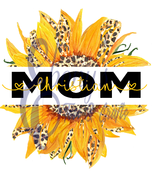 Sunflower Split Monogram Transfer