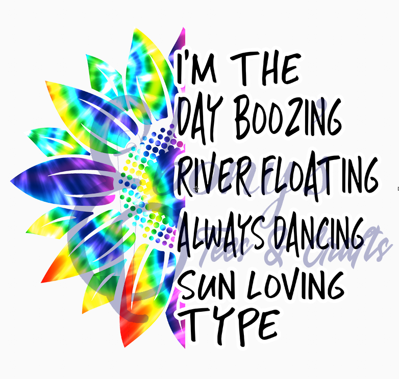 Boozing- TieDye River Floating  transfer