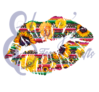 sunflower serape lips Transfer