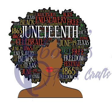 Juneteenth Words in Afro Transfer