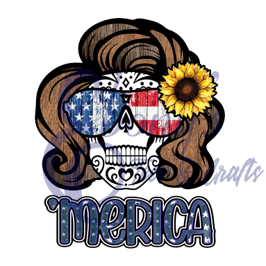 _MERICA SKULL transfer