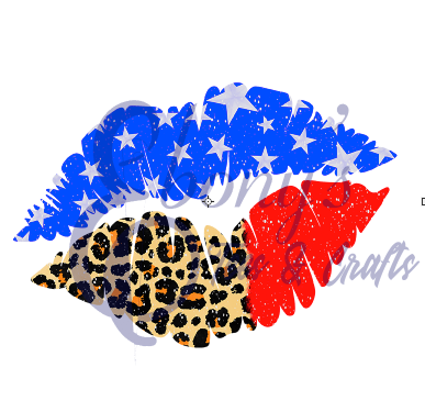 4th July Leopard Lips  Transfer