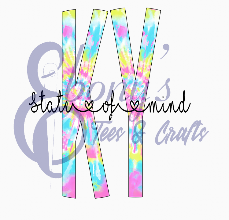 Kentucky state of mind tye dye Transfer