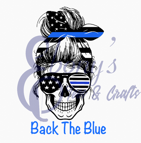 Back the Blue Skull Transfer