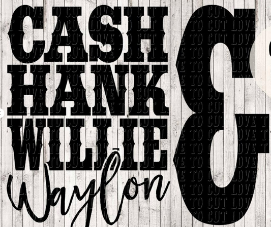 cash hank willie & waylon Transfer