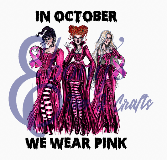 In October We Wear Pink Hocus Pocus Transfer