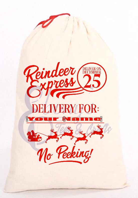 Santa Sack sublimation transfer