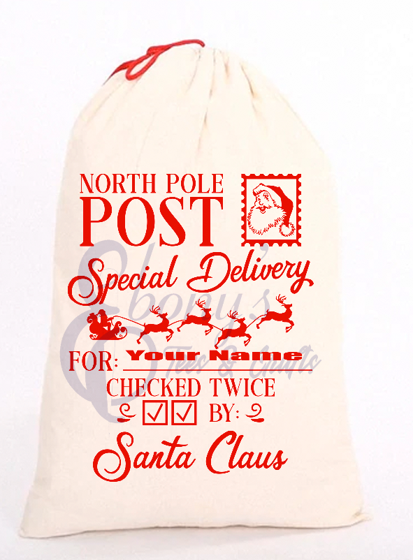 Santa Sack sublimation transfer