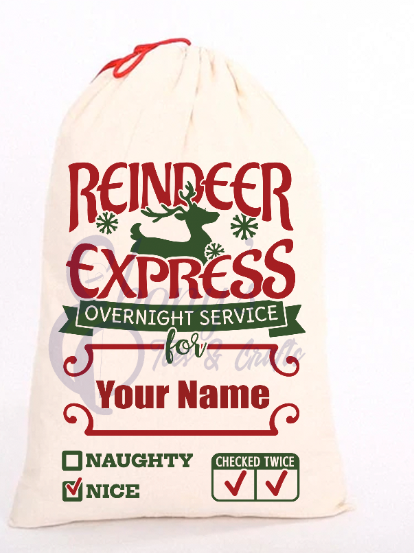 Santa Sack sublimation transfer