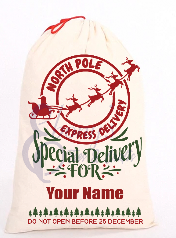 Santa Sack sublimation transfer