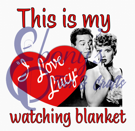 I Love Lucy Watching Blanket Transfer