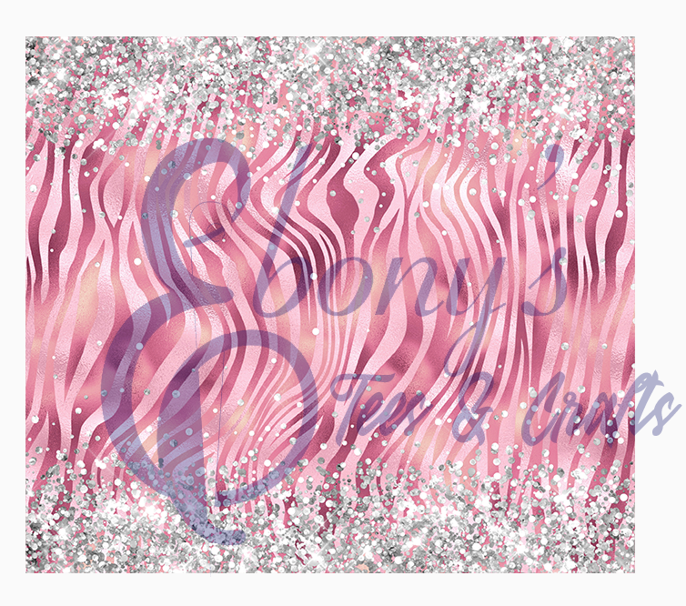 Pink zebra skinny tumbler Transfer