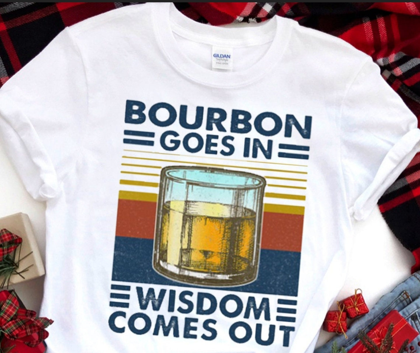 Burbon goes in tee